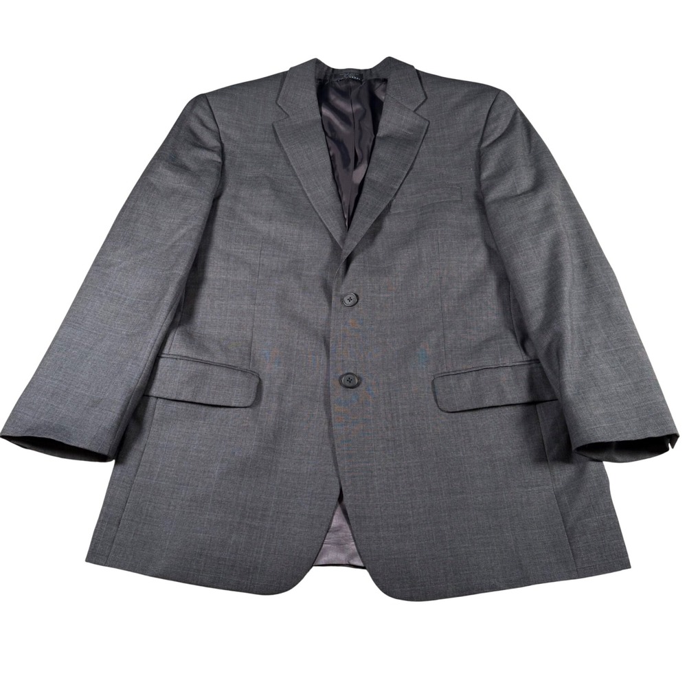 Tommy Hilfiger Blazer Mens 42R‎ Grey Wool Glen Plaid Two Button Sport Coat